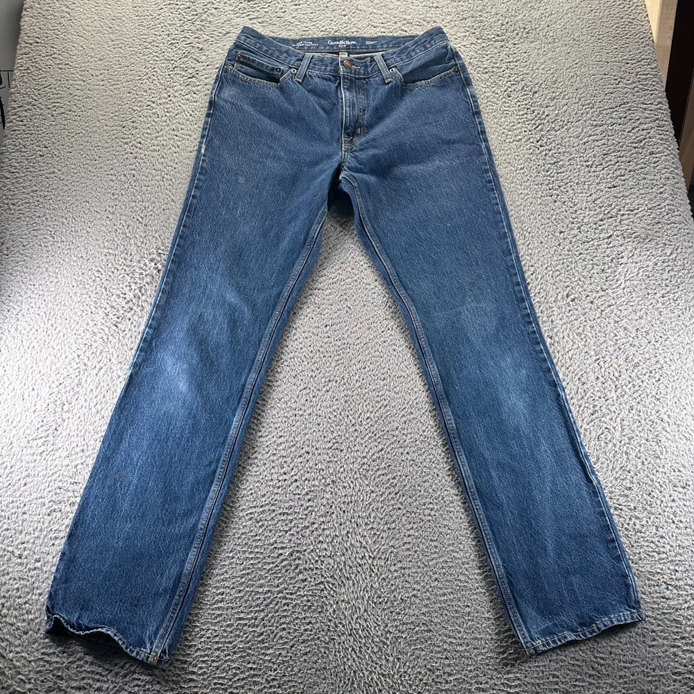 Goodfellow‎ Jeans Men 32x36 Blue Cotton Denim Straight Leg Faded Workwear Travel